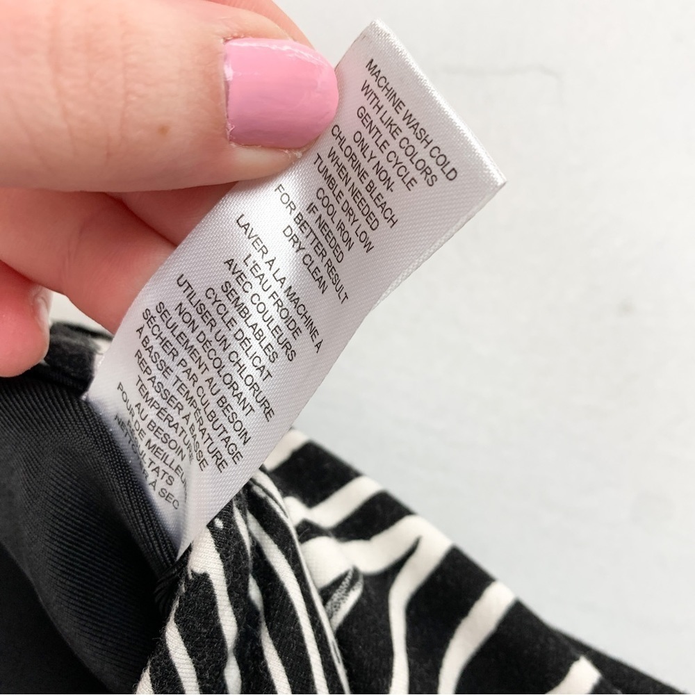 Elie. Elie Tahari Geo-Curves Zebra Print Stretch Cropped Pants Sz S - Picture 8 of 9